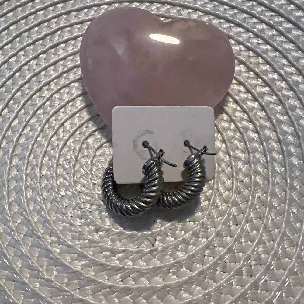 Solid Heavy .925 Sterling Silver Hoop Earrings - image 4